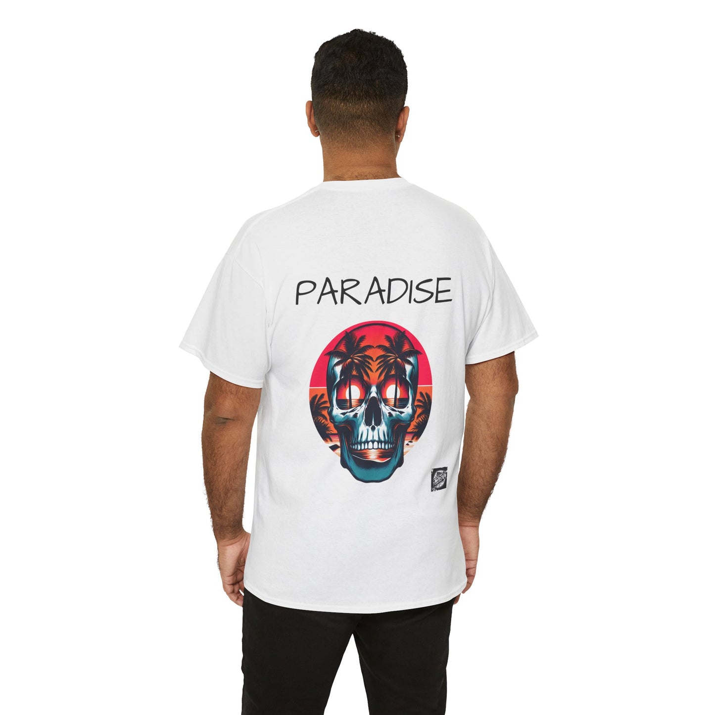 T-Shirt with Paradise Skull Design, Summer Vibes Tee, Beachwear, Festival Shirt, Casual Outfit, Graphic Tee for Adults