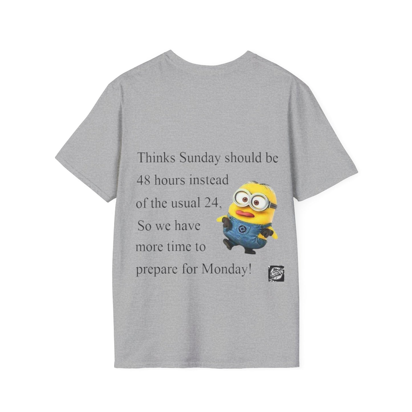 Unisex Softstyle T-Shirt with Fun Sunday Graphics - Relaxing Weekend Wear, Gift for Minion Fans, Sunday Mood Shirt, Cute Casual Tee