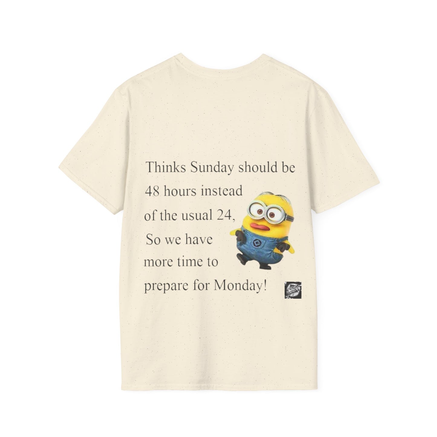 Unisex Softstyle T-Shirt with Fun Sunday Graphics - Relaxing Weekend Wear, Gift for Minion Fans, Sunday Mood Shirt, Cute Casual Tee