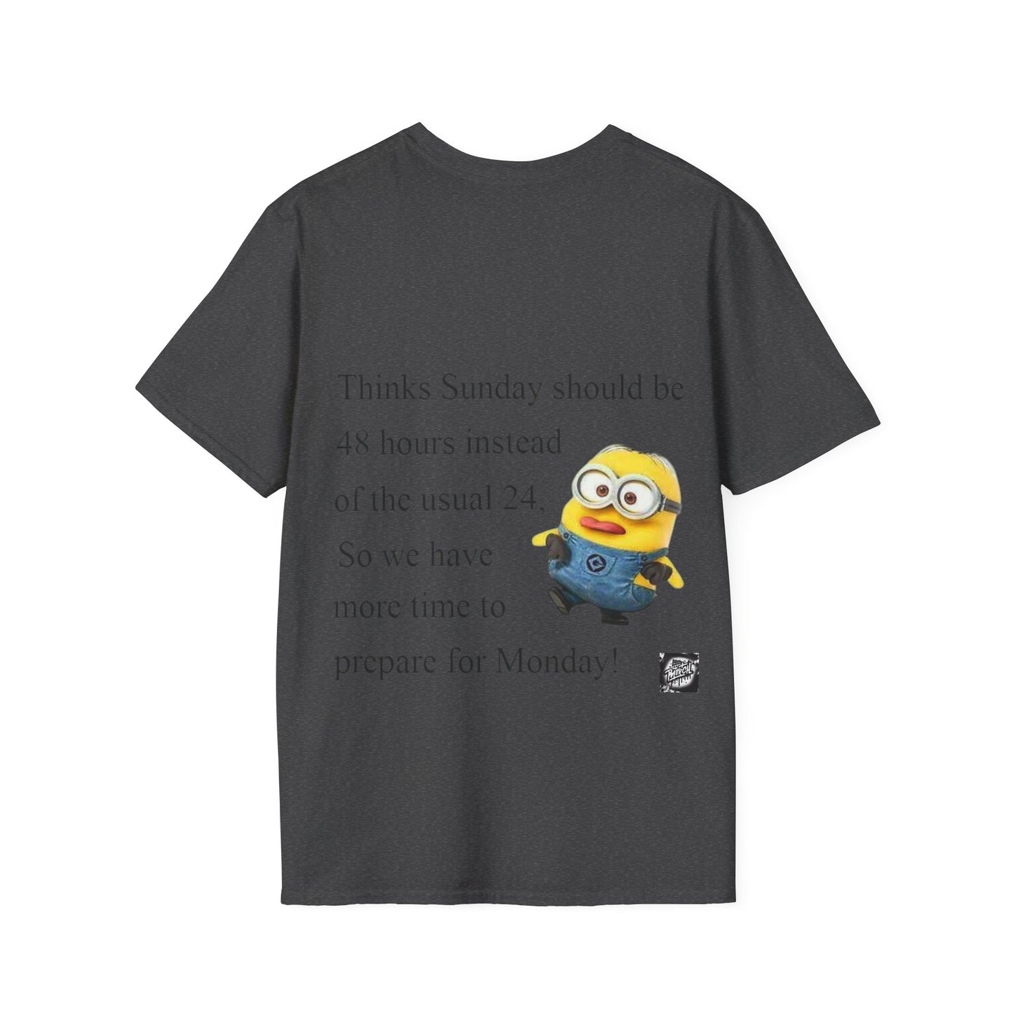 Unisex Softstyle T-Shirt with Fun Sunday Graphics - Relaxing Weekend Wear, Gift for Minion Fans, Sunday Mood Shirt, Cute Casual Tee