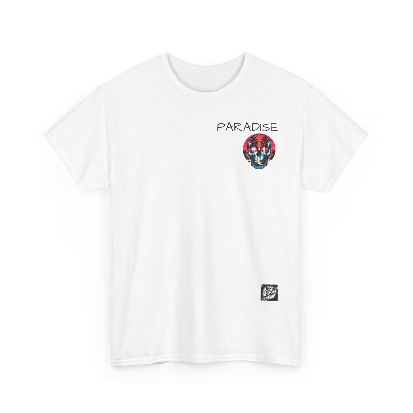 T-Shirt with Paradise Skull Design, Summer Vibes Tee, Beachwear, Festival Shirt, Casual Outfit, Graphic Tee for Adults