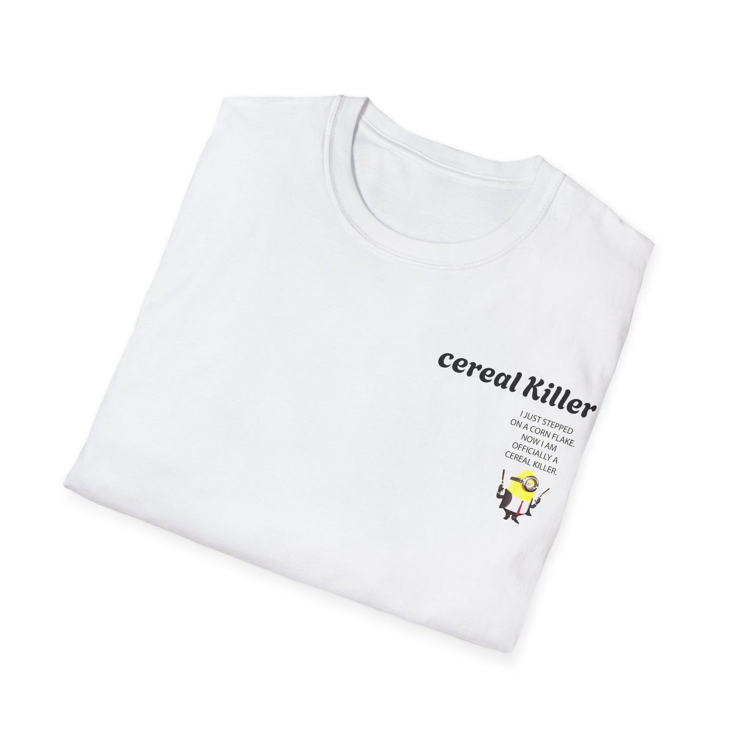Funny Cereal Killer T-Shirt, Humorous Tee, Gift for Food Lovers, Quirky Apparel, Minion Design, Fun Everyday Wear