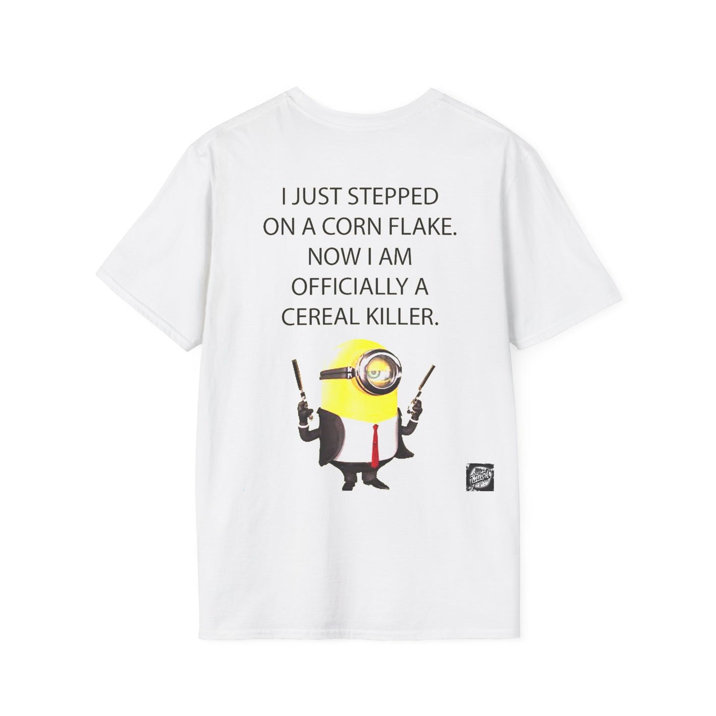 Funny Cereal Killer T-Shirt, Humorous Tee, Gift for Food Lovers, Quirky Apparel, Minion Design, Fun Everyday Wear