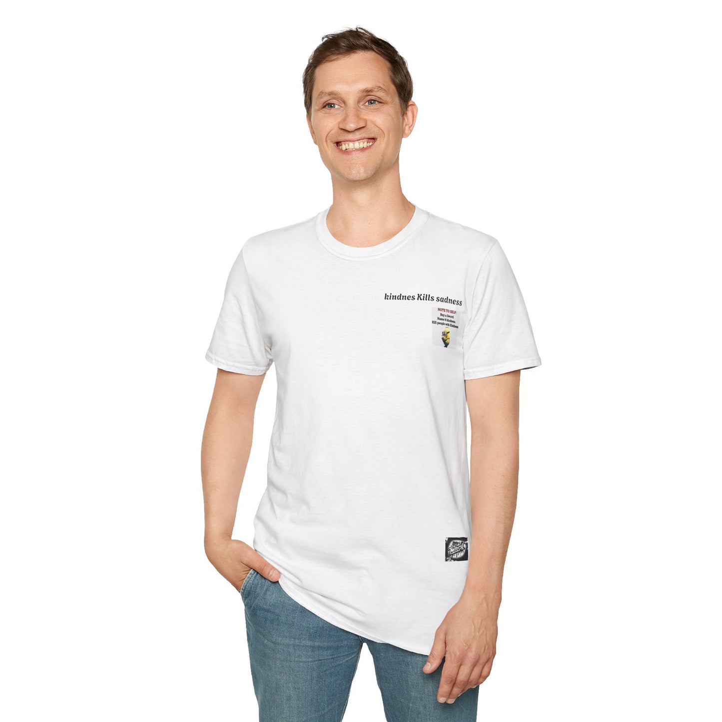 Unisex Kindness Kills Sadness T-Shirt, Motivational Tee, Funny Gift, Minion Graphic Tee, Everyday Wear, Casual Gift
