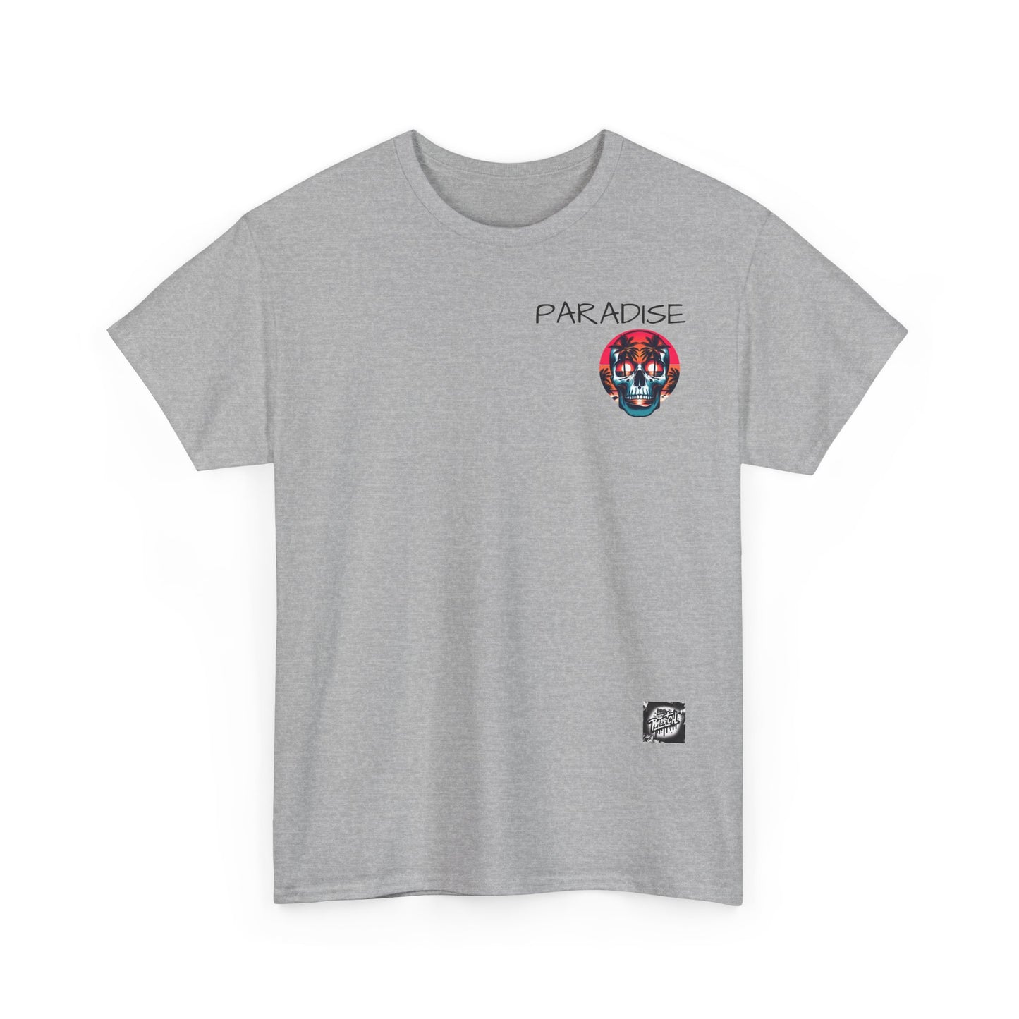 T-Shirt with Paradise Skull Design, Summer Vibes Tee, Beachwear, Festival Shirt, Casual Outfit, Graphic Tee for Adults