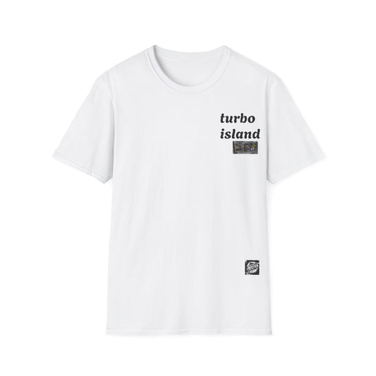 Turbo Island Unisex Softstyle T-Shirt, Trendy Graphic Tee, Streetwear Apparel, Casual Wear, Gift for Him/Her, Summer Fashion