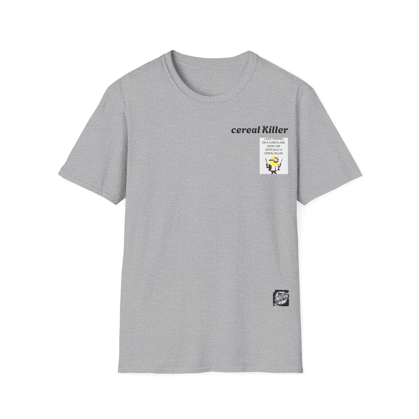 Funny Cereal Killer T-Shirt, Humorous Tee, Gift for Food Lovers, Quirky Apparel, Minion Design, Fun Everyday Wear