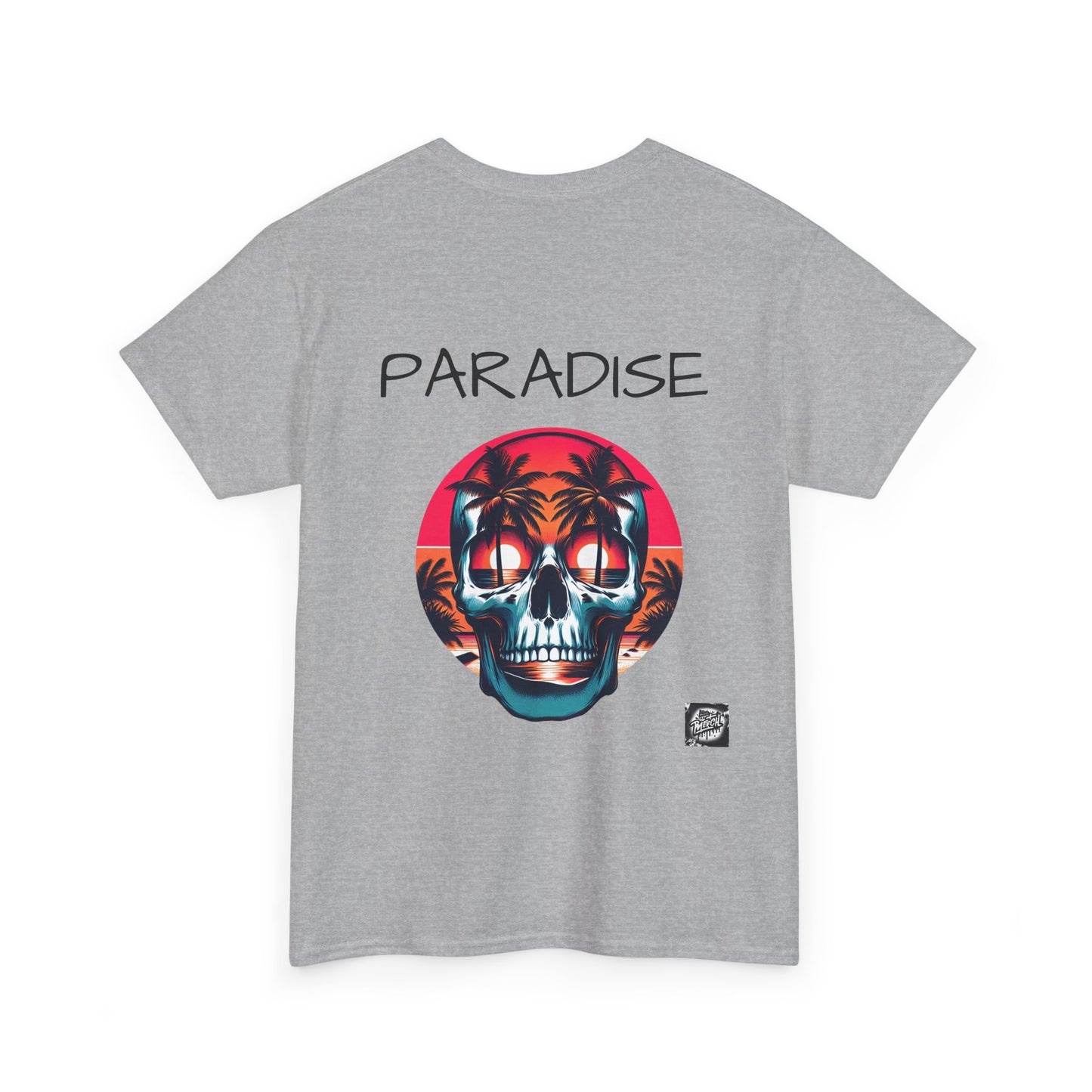 T-Shirt with Paradise Skull Design, Summer Vibes Tee, Beachwear, Festival Shirt, Casual Outfit, Graphic Tee for Adults