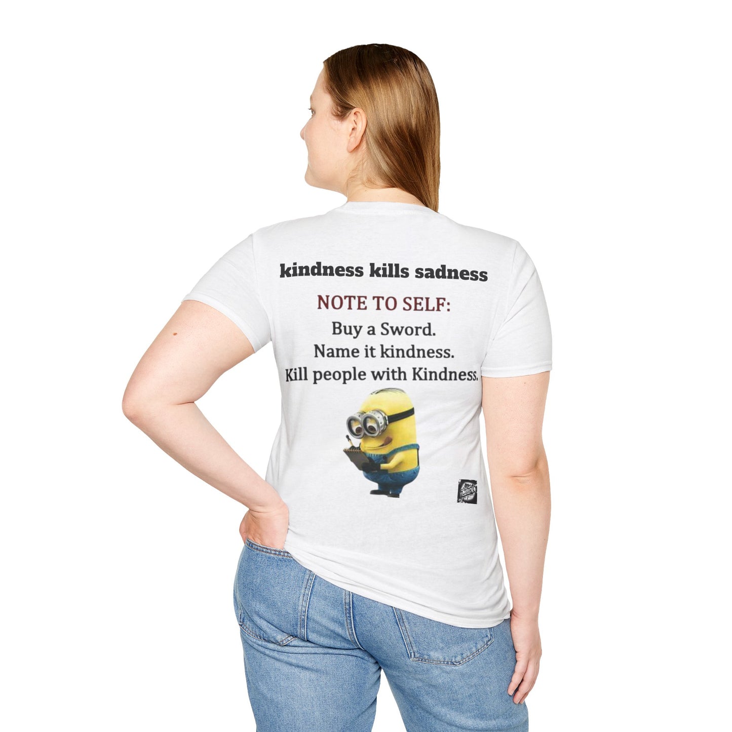Unisex Kindness Kills Sadness T-Shirt, Motivational Tee, Funny Gift, Minion Graphic Tee, Everyday Wear, Casual Gift