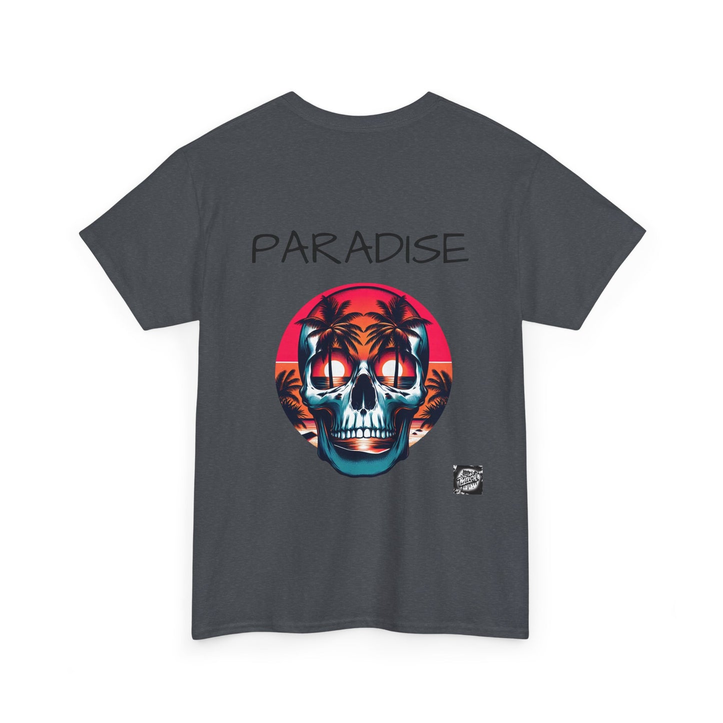 T-Shirt with Paradise Skull Design, Summer Vibes Tee, Beachwear, Festival Shirt, Casual Outfit, Graphic Tee for Adults