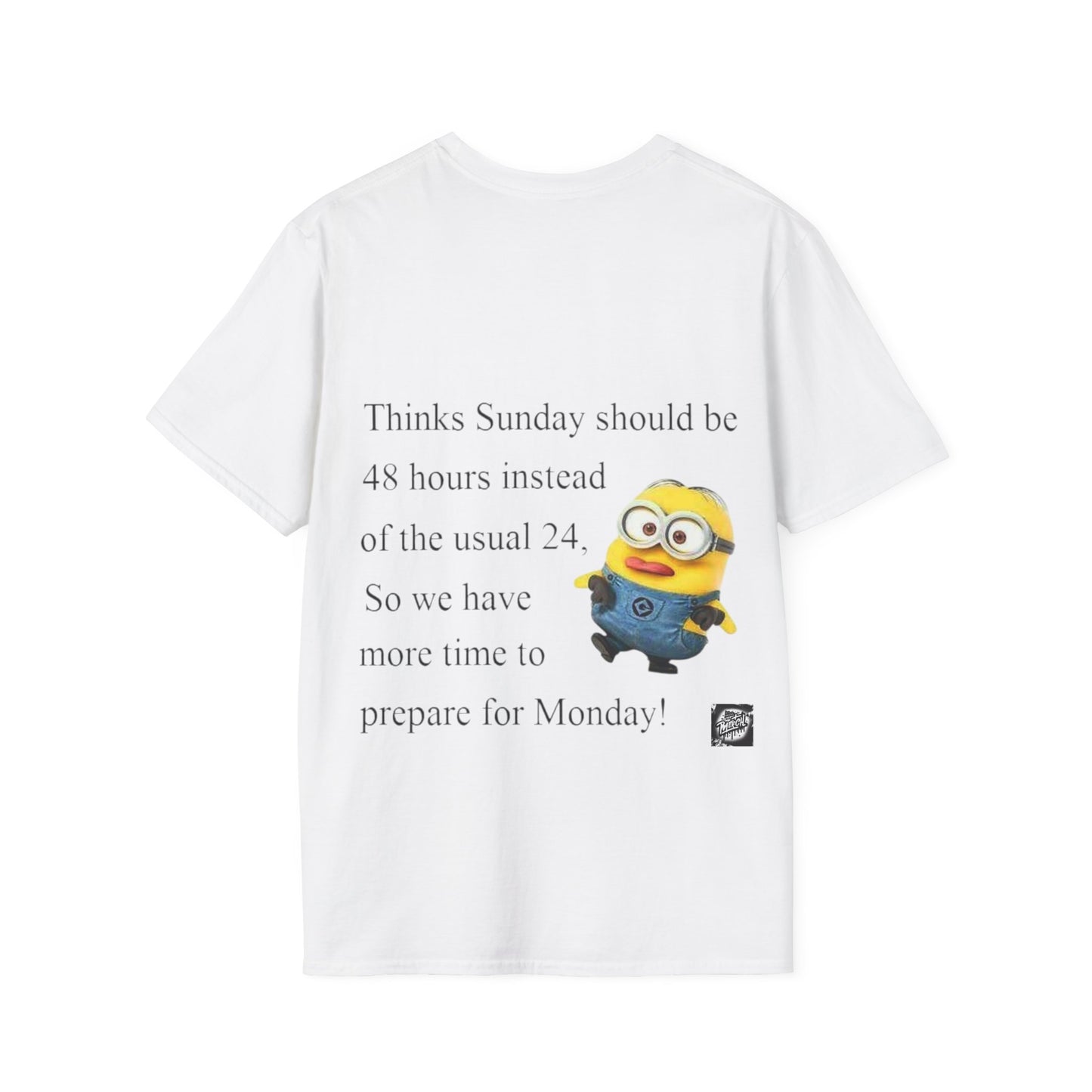 Unisex Softstyle T-Shirt with Fun Sunday Graphics - Relaxing Weekend Wear, Gift for Minion Fans, Sunday Mood Shirt, Cute Casual Tee