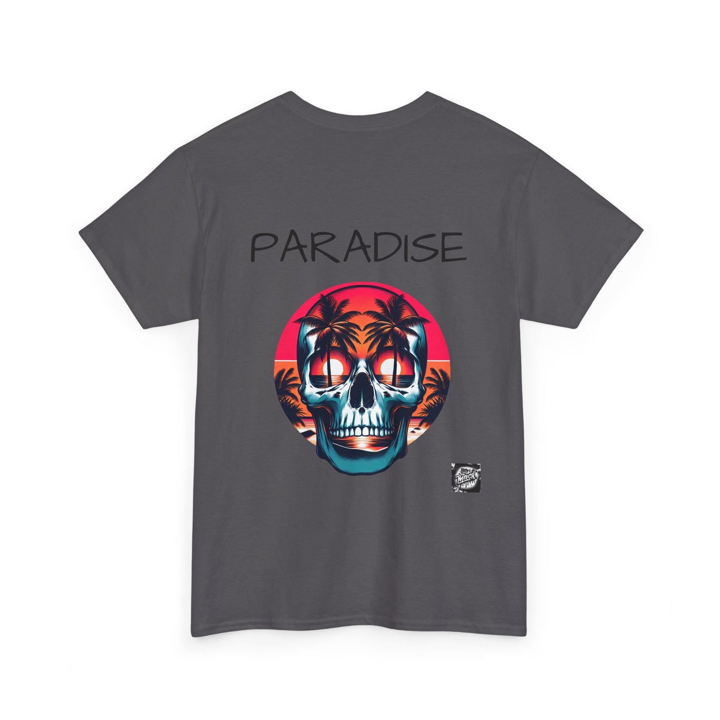T-Shirt with Paradise Skull Design, Summer Vibes Tee, Beachwear, Festival Shirt, Casual Outfit, Graphic Tee for Adults