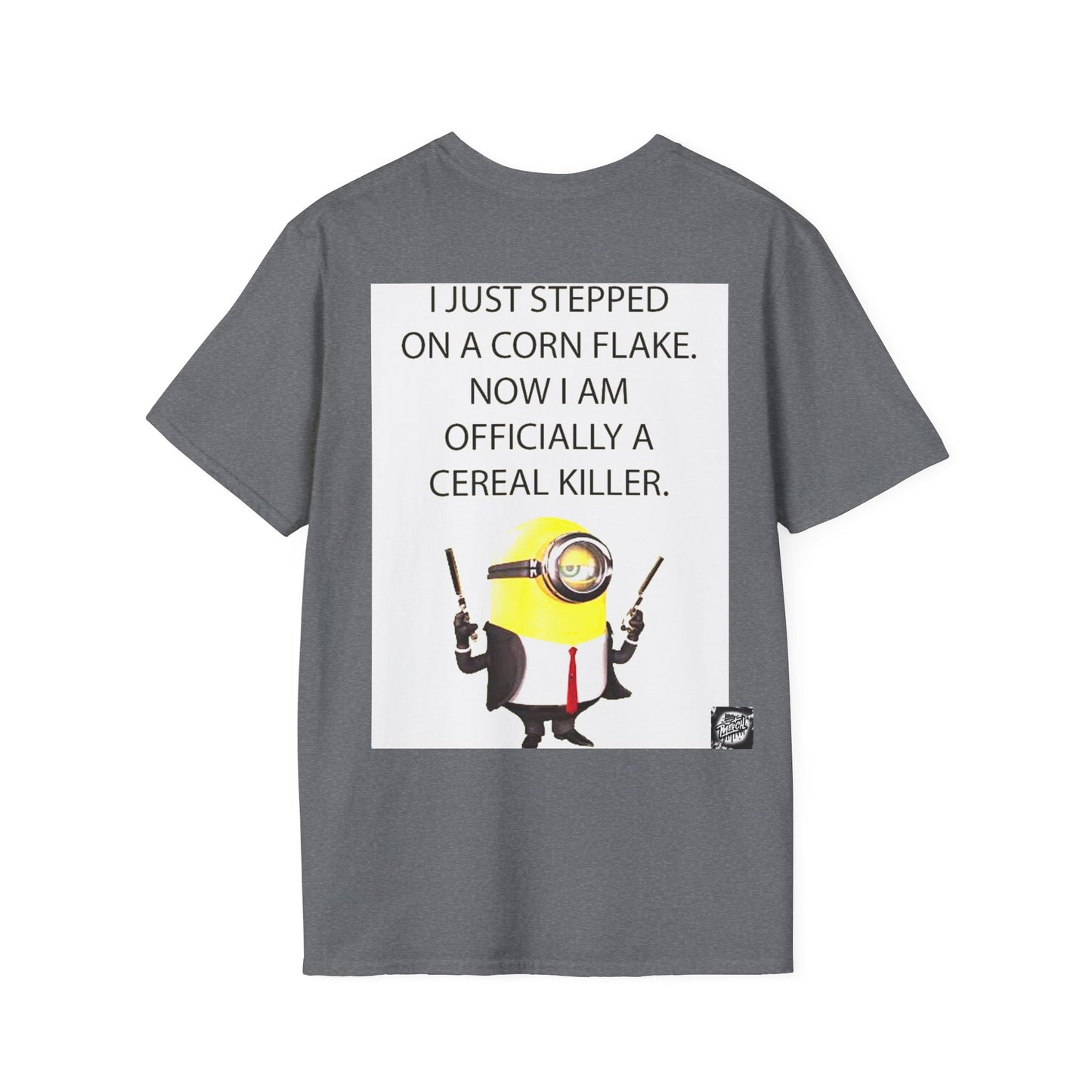 Funny Cereal Killer T-Shirt, Humorous Tee, Gift for Food Lovers, Quirky Apparel, Minion Design, Fun Everyday Wear