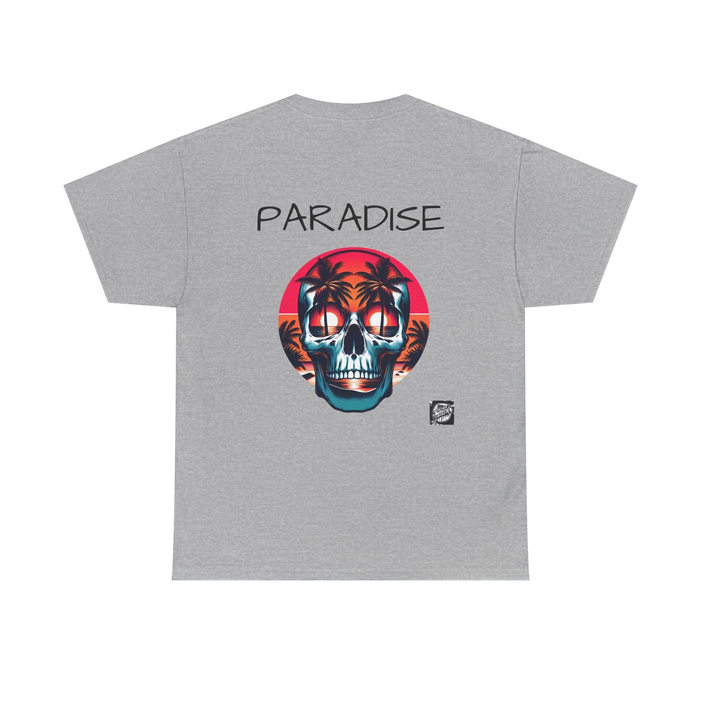 T-Shirt with Paradise Skull Design, Summer Vibes Tee, Beachwear, Festival Shirt, Casual Outfit, Graphic Tee for Adults