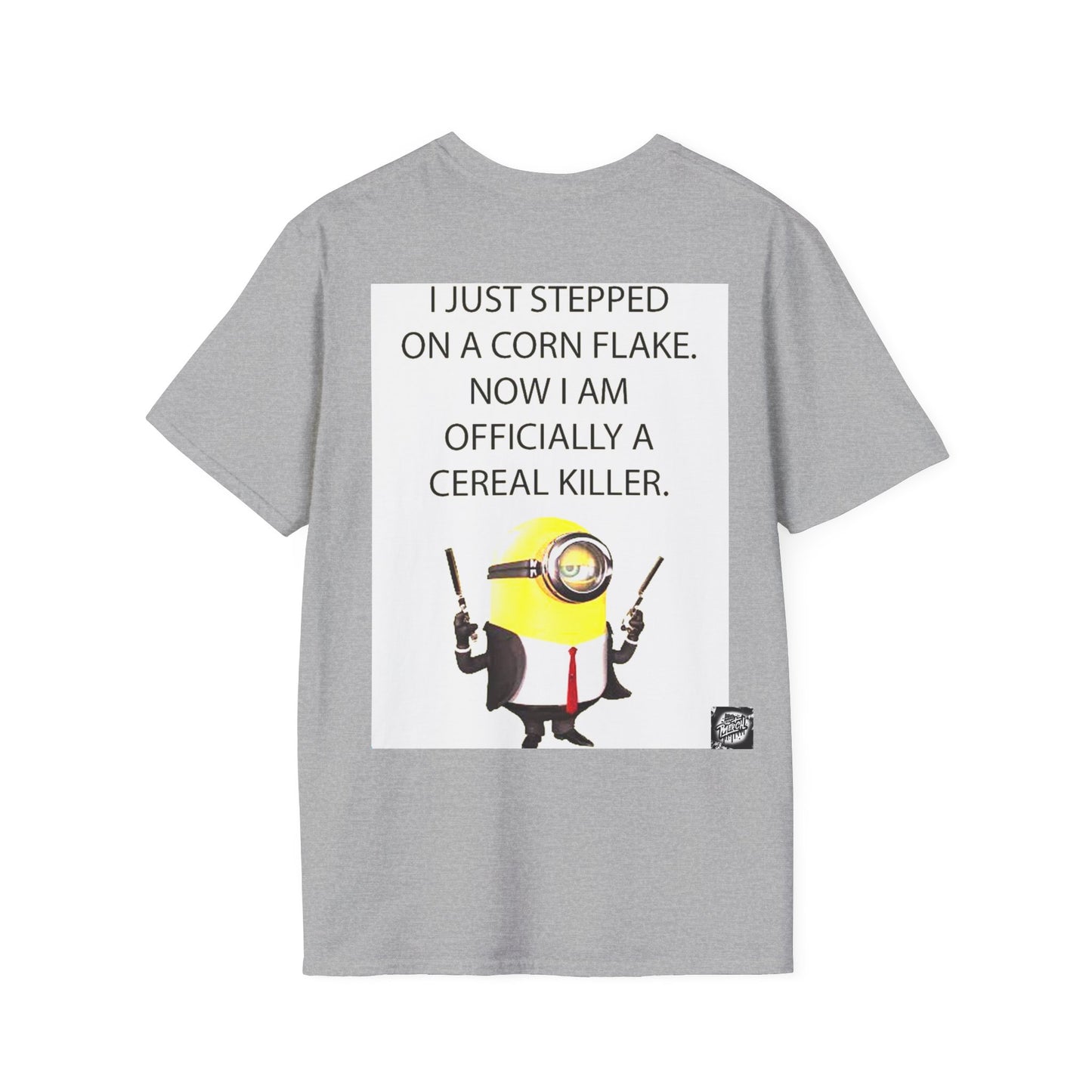 Funny Cereal Killer T-Shirt, Humorous Tee, Gift for Food Lovers, Quirky Apparel, Minion Design, Fun Everyday Wear