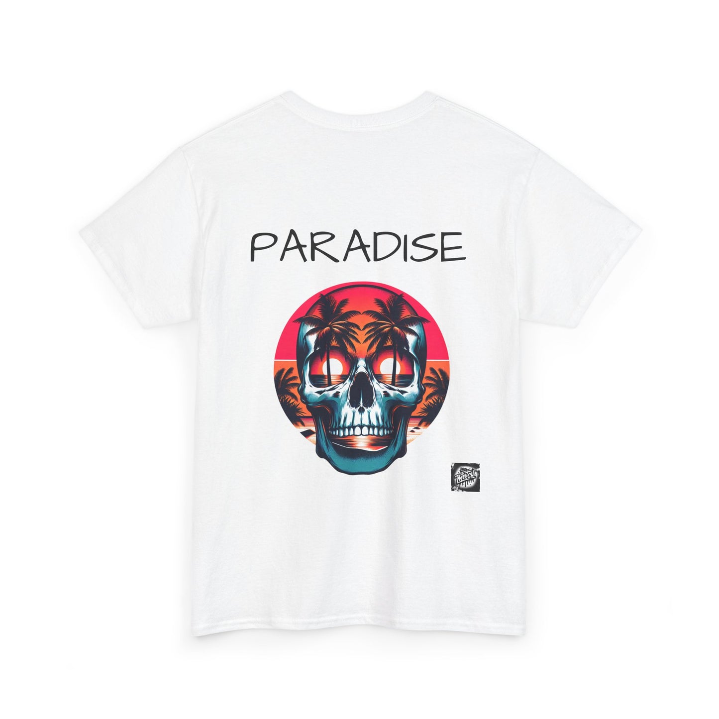 T-Shirt with Paradise Skull Design, Summer Vibes Tee, Beachwear, Festival Shirt, Casual Outfit, Graphic Tee for Adults